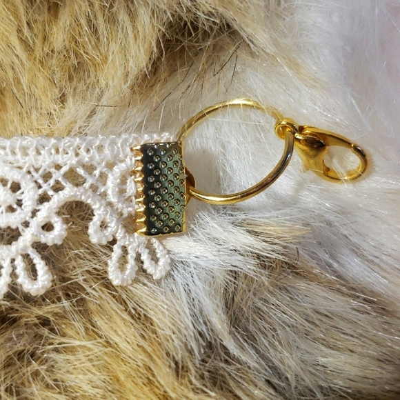 2/$22 Lace choker necklace cream biege / thin floral s boho victorian western - Picture 4 of 7